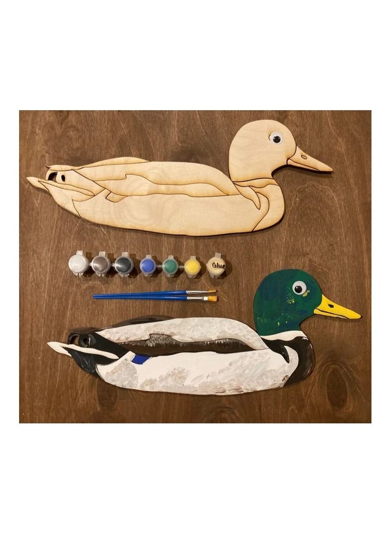 Craft DIY Wooden Duck Painting Kit - Image 1