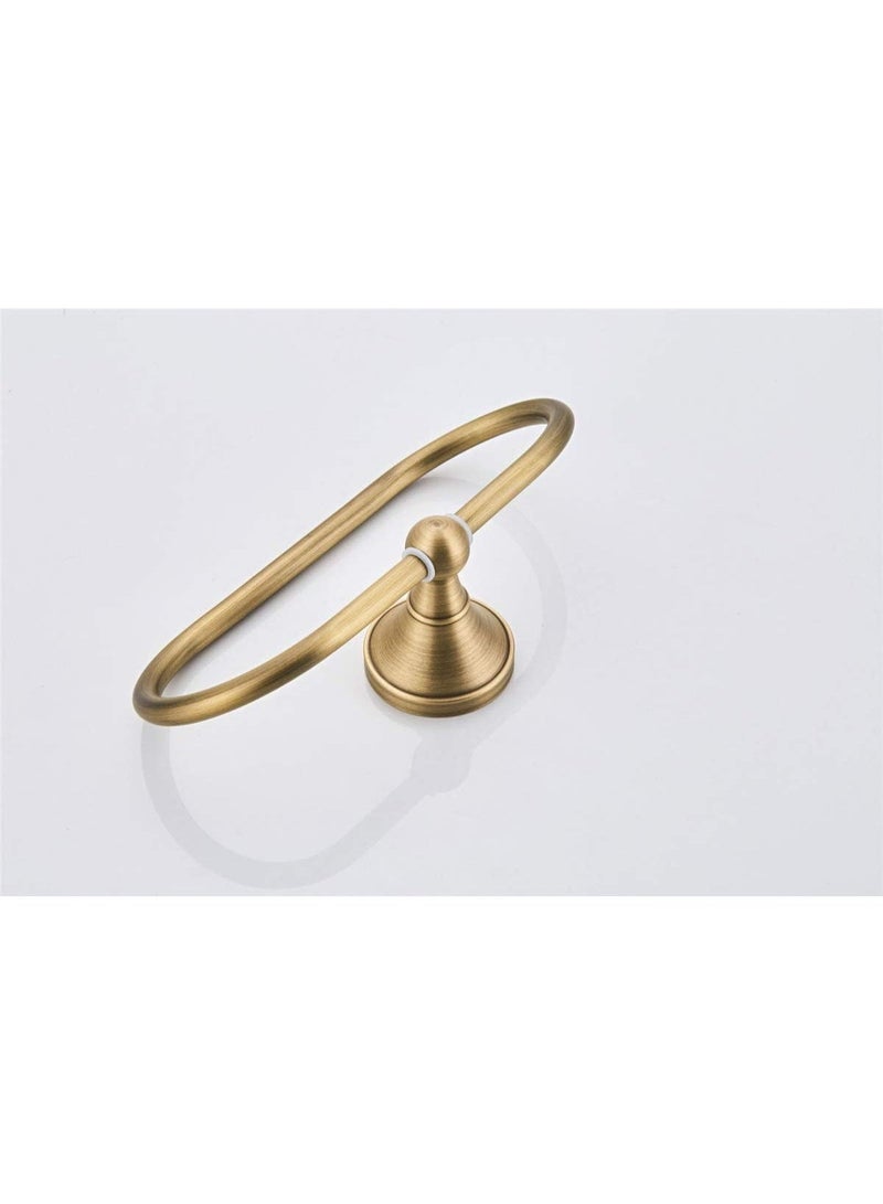 Oval Towel Ring Antique Brass Hanger Towel Rack for Bathroom Kitchen Accessories Wall Mounted Brushed Bronze - Image 4