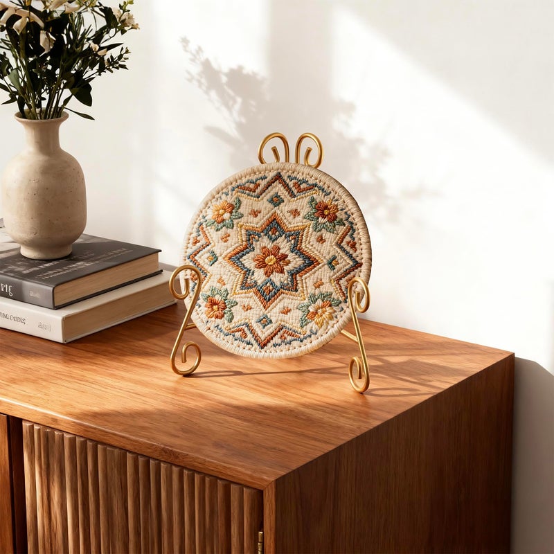HEMYLU Gold Plate Stand, 6 Inch Decorative Holder for Displaying Platters, Heavy-Duty Metal Easel Stand for Picture, Photo Frame, Books and Round Objects - Image 4