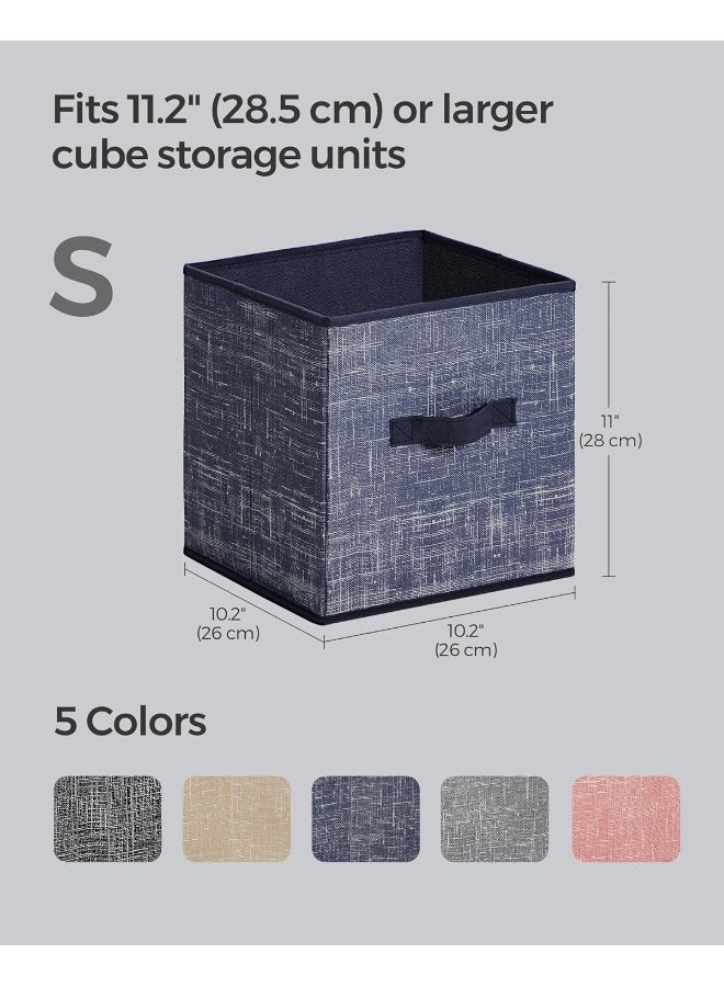 SONGMICS Storage Cubes, 11-Inch Non-Woven Fabric Bins with Double Handles, Set of 8, Closet Organizers for Shelves, Foldable, for Clothes, Misty Blue - Image 5