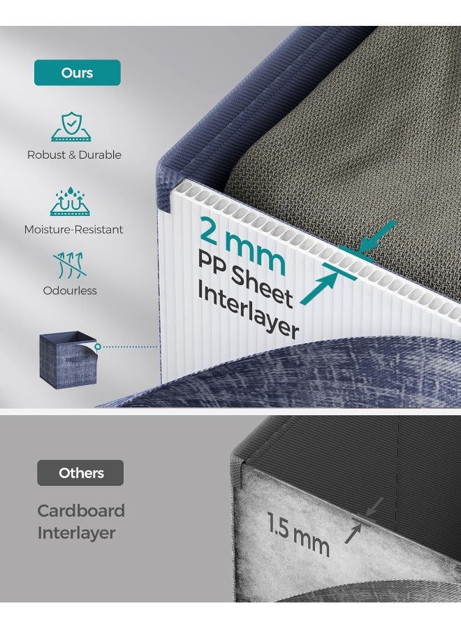 SONGMICS Storage Cubes, 11-Inch Non-Woven Fabric Bins with Double Handles, Set of 8, Closet Organizers for Shelves, Foldable, for Clothes, Misty Blue - Image 3