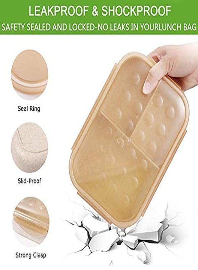 Mayatra's Wheat Straw Fiber Lunch Box, 3 Compartment Tiffin Box with Spoon for Men Women Kids (Multipurpose) - Image 4