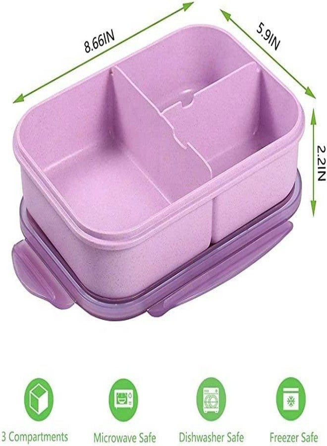 Mayatra's Wheat Straw Fiber Lunch Box, 3 Compartment Tiffin Box with Spoon for Men Women Kids (Multipurpose) - Image 3