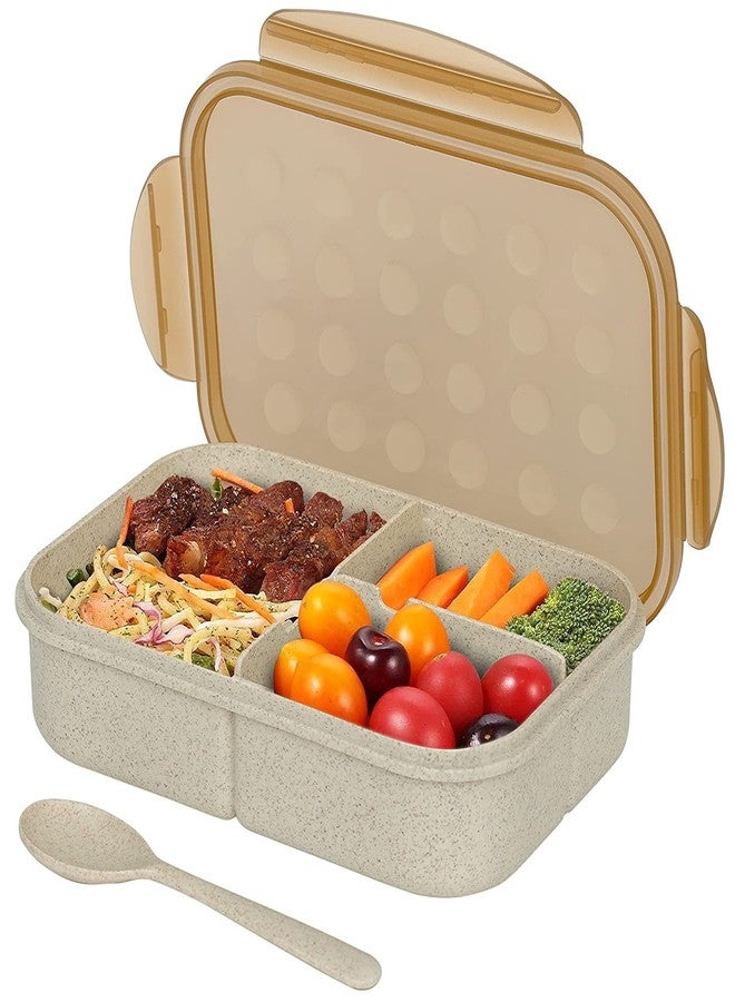 Mayatra's Wheat Straw Fiber Lunch Box, 3 Compartment Tiffin Box with Spoon for Men Women Kids (Multipurpose) - Image 1