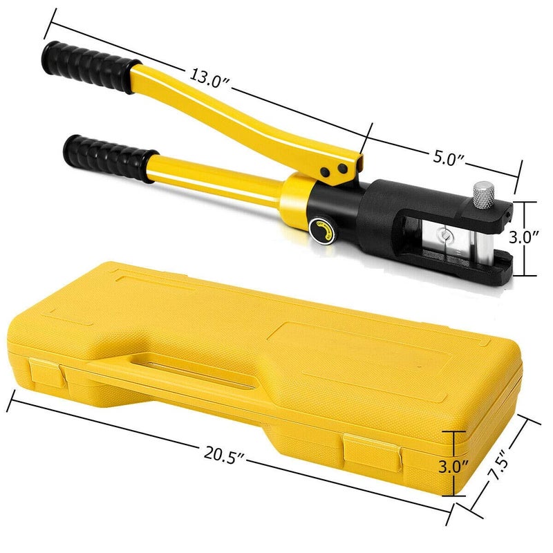 GSK Cut 16 Ton Hydraulic Wire Crimper Crimping Tool with 11 Dies 16300 SQMM YQK300  - Image 2