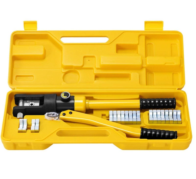 GSK Cut 16 Ton Hydraulic Wire Crimper Crimping Tool with 11 Dies 16300 SQMM YQK300  - Image 1