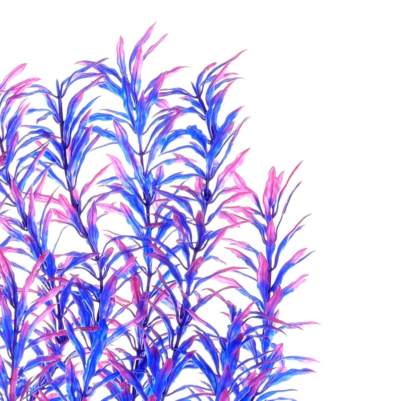 JIHAQUA Aquarium Decor Plastic Plants Extra Large 21 Inches Artificial Fish Tank Plants Tall Fish Tank Decorations (Purple 2pcs) - Image 5