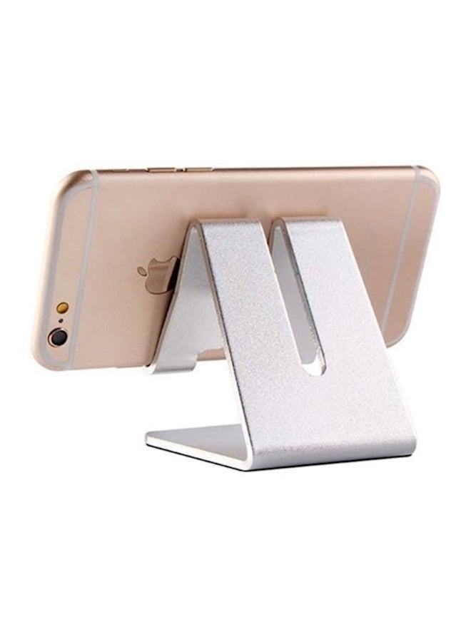 Universal Desk Tablet Holder With Shockproof Pad Silver - Image 2