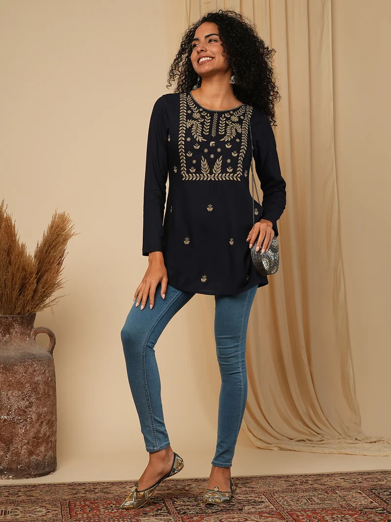 globus Women Embroidered Ethnic Tunic