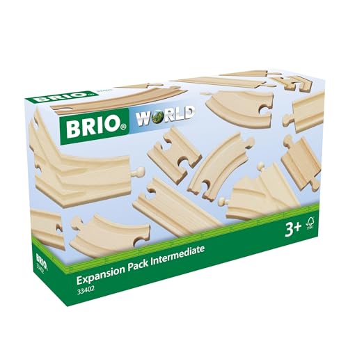 BRIO World Expansion Pack Intermediate  Works with All BRIO Train Sets  FSCcertified 16Piece Wooden Train Tracks with Switches  Grow Existing Systems and Create Railway Empires  Kids Ages 3  Up - Image 1