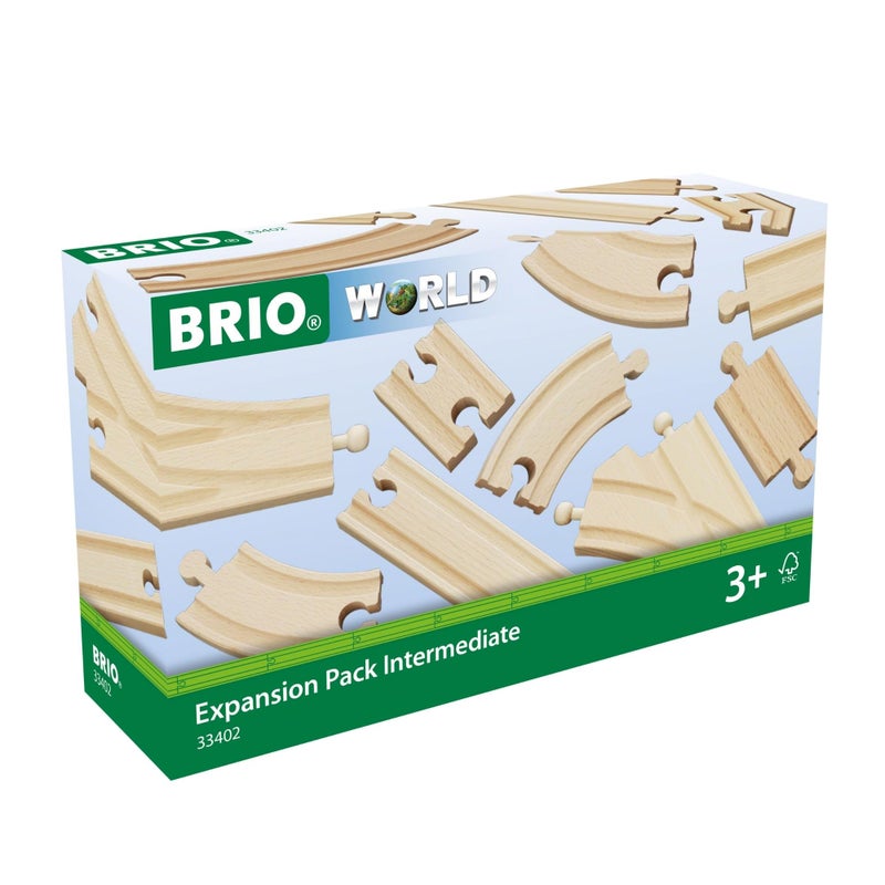 BRIO World Expansion Pack Intermediate  Works with All BRIO Train Sets  FSCcertified 16Piece Wooden Train Tracks with Switches  Grow Existing Systems and Create Railway Empires  Kids Ages 3  Up - Image 2
