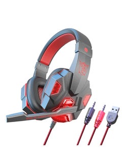 SY830MV Black and Red PC Illuminated Headphones