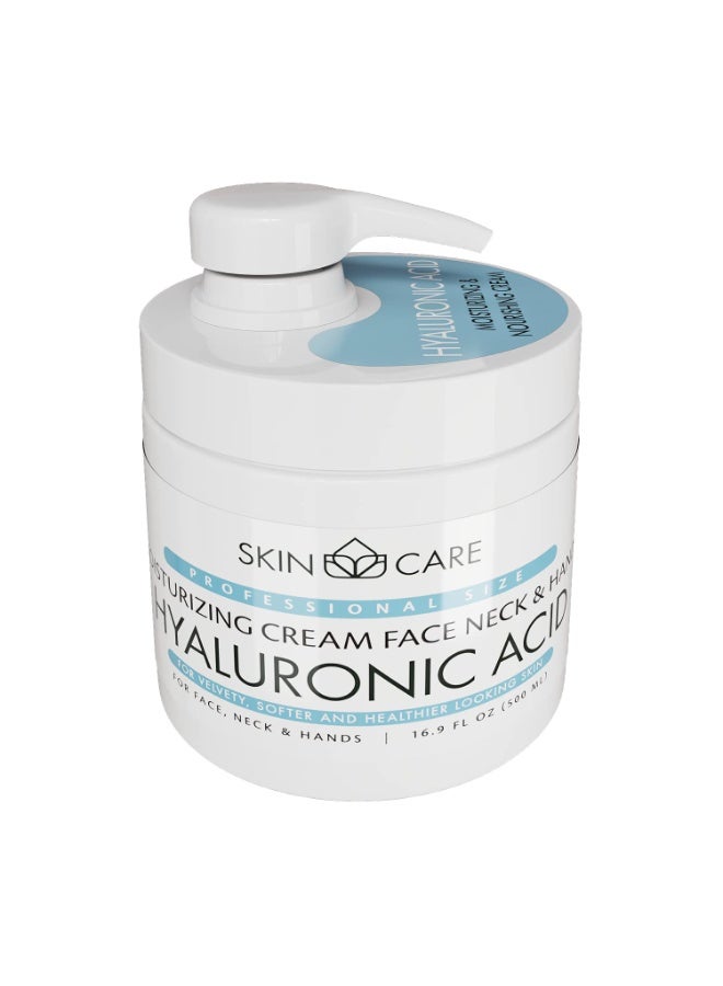 Skin care Skin Care Hyaluronic Acid 3-in-1 Moisturizer Face Cream, Neck and Hands - Treatment for Crepey Texture, Wrinkles and Sagging - Daily Lotion for All Skin Types - 16.9 fl. oz. - Image 1