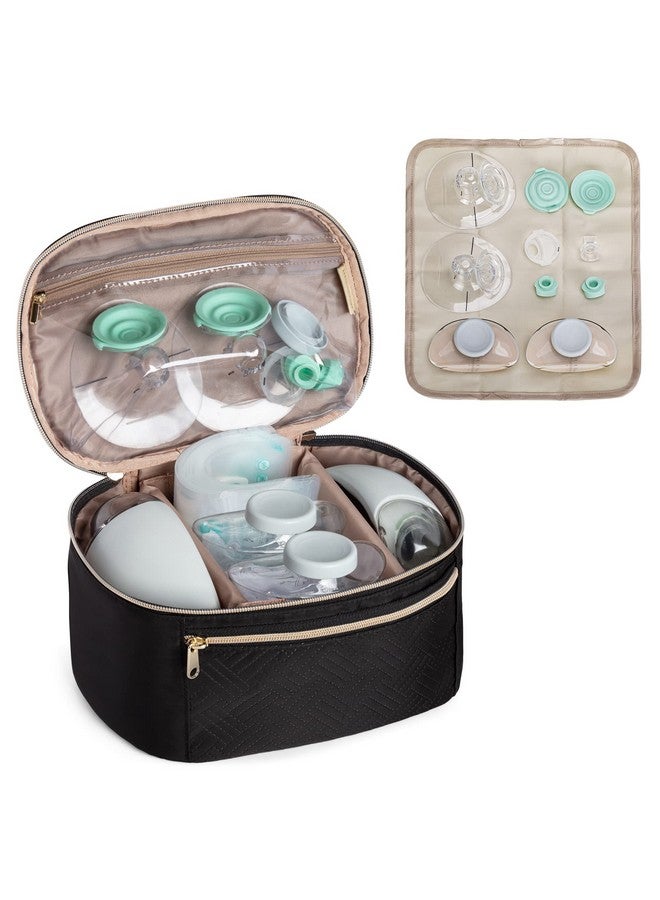 Fasrom Wearable Breast Pump Bag Compatible with Momcozy, Medela and Elvie Hands Free Pumps, Portable Carrying Case with Waterproof Mat for Working Moms Travel, Black (Bag Only, Patent Pending) - Image 1
