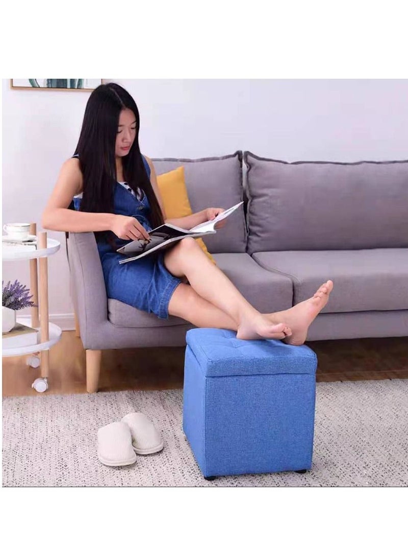 Generic - FFD Ottoman Storage Cube Footrest Stool Padded Seat Foot Rest Step Bench Footstool Shoe Change Bench Toy Chest Box Storage Chest Relaxing Seat - Image 1