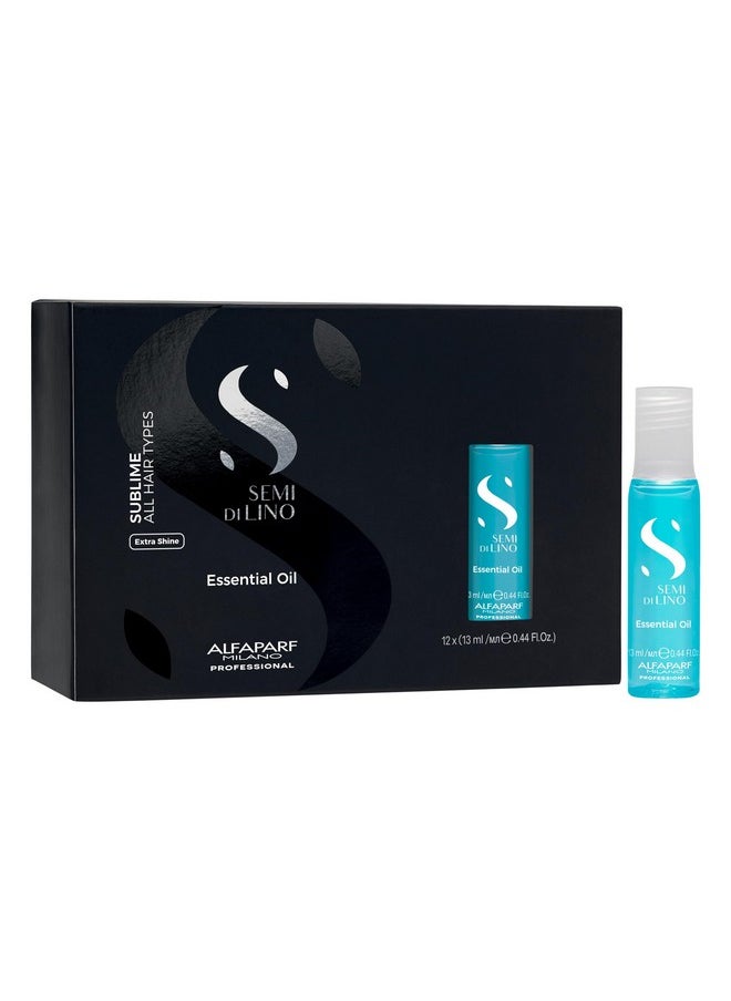 ALFAPARF MILANO ALFAPARF MILANO Semi Di Lino Sublime Essential Hair Oil Treatment - Lightweight Hair Treatment for Glossy, Shiny Hair - Increase Softness and Luminosity - Color-Safe (12 Vials, 0.44 fl oz Each)  - Image 1