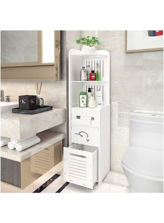 لينجوي خزانة زاوية للحمام، حامل ورق تواليت للحمام، خزانة تخزين مستقلة للحمام، رف تنظيمي - Image 3