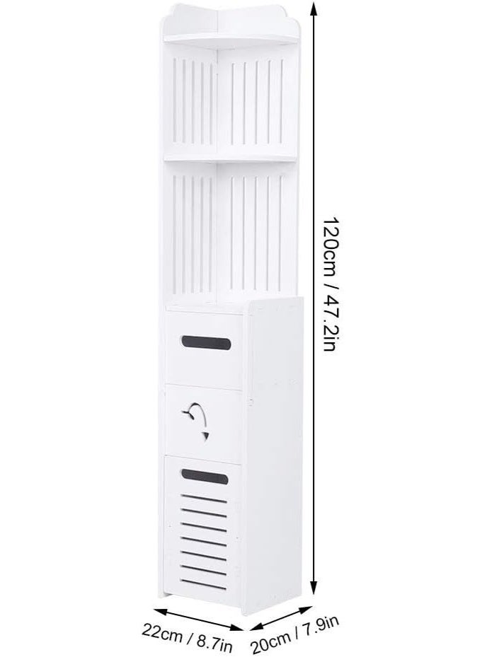 لينجوي خزانة زاوية للحمام، حامل ورق تواليت للحمام، خزانة تخزين مستقلة للحمام، رف تنظيمي - Image 2