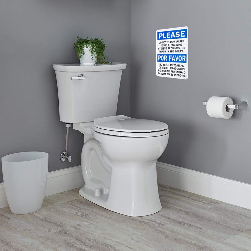 Enjoyist 2 Pack Please Do Not Throw Paper Towels, Feminine Hygiene Products, Or Trash In The Toilet Sign, 10""X 7"" .04"" Aluminum Sign Rust Free Aluminum-Uv Protected And Weatherproof - Image 5