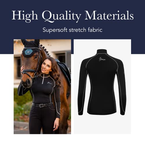 LeMieux Women’s Base Layer Top - Athletic Thermal Shirts - Equestrian Apparel & Gear for Horseback Riding - (Navy - US04) - Image 2