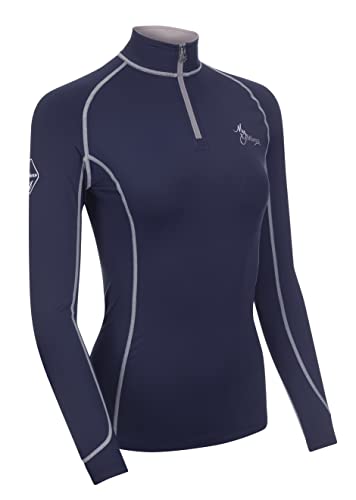 LeMieux Women’s Base Layer Top - Athletic Thermal Shirts - Equestrian Apparel & Gear for Horseback Riding - (Navy - US04) - Image 1