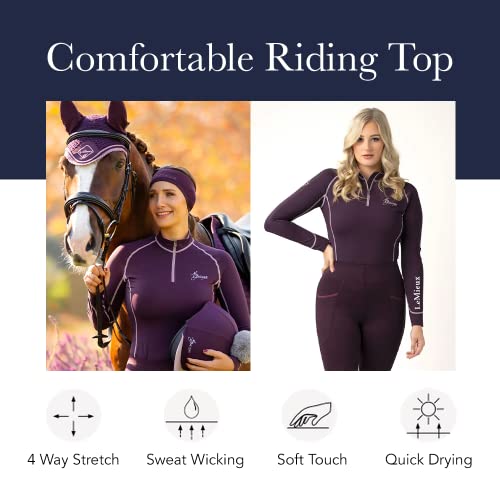 LeMieux Women’s Base Layer Top - Athletic Thermal Shirts - Equestrian Apparel & Gear for Horseback Riding - (Navy - US04) - Image 5