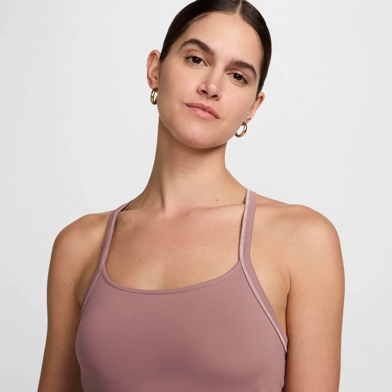 Nike Brown Women's One Fitted Dri-FIT Training Crop Tank Top for Women | Best Price UAE