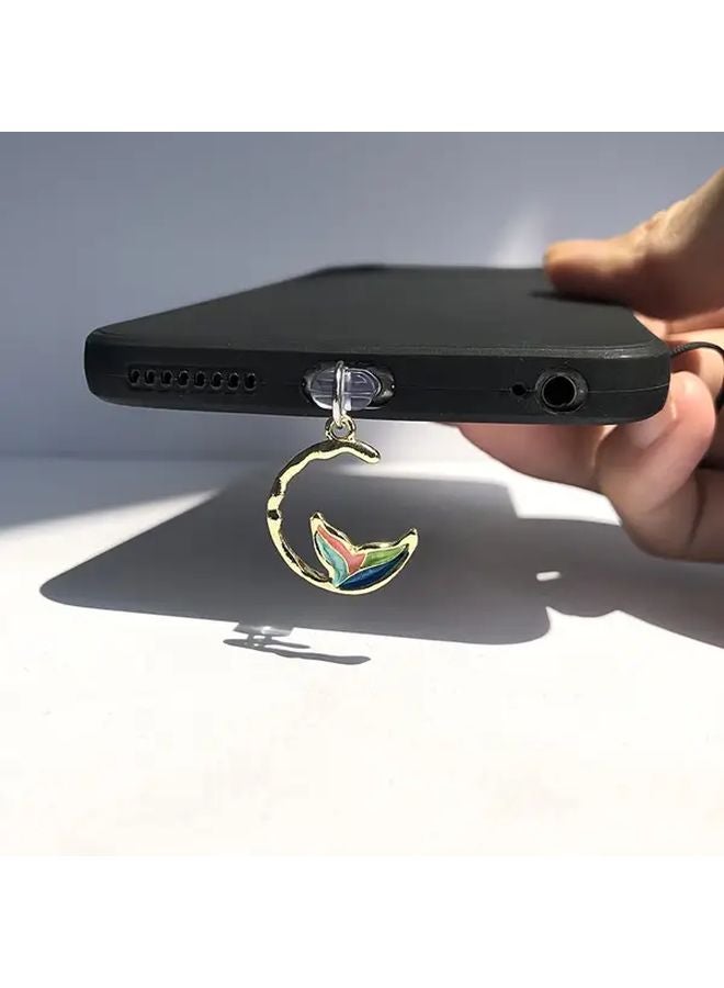 Mermaid Tail Phone Dust Plug Alloy Charm For Type C Port Protection Decor - Image 2