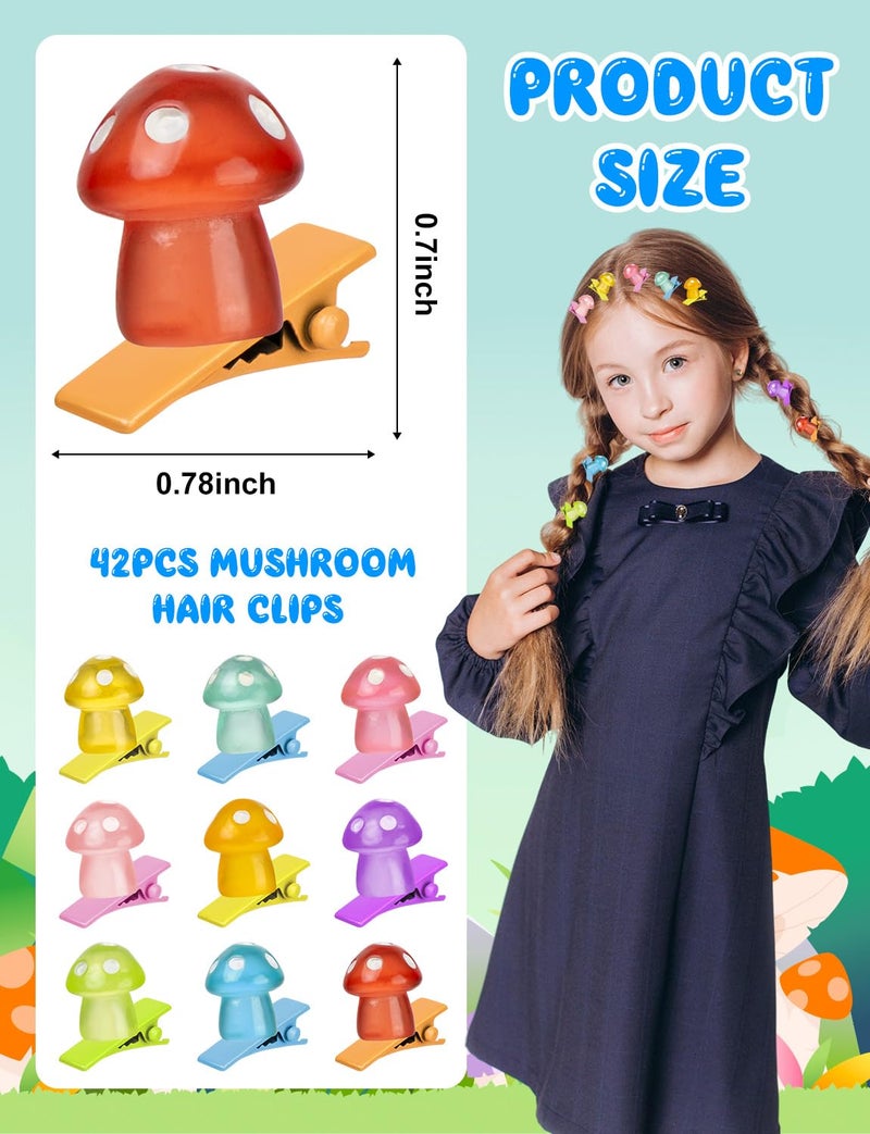 JMZYJZH 42Pcs Sprouts Rave, Mini Glow Mushroom Hair Clips, Festival Hairpin Accessories for Girls Party Supplies - Image 5