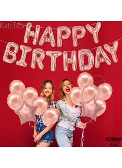 KATCHON Happy Birthday Rose Gold Balloons – Large, Pack of 25 | Rose Gold Happy Birthday Letter Balloons | Happy Birthday Decorations  - Image 4