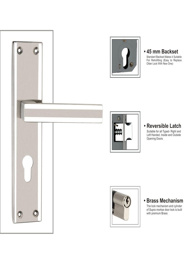 SUPRA Ultra Strong Two-Tone Stainless Steel Mortise Door Lock Set | One Side Key One Side Knob | Brass Cylinder, Weatherproof, Easy Fit | Modern Handle Design for Main & Interior Doors - Image 5