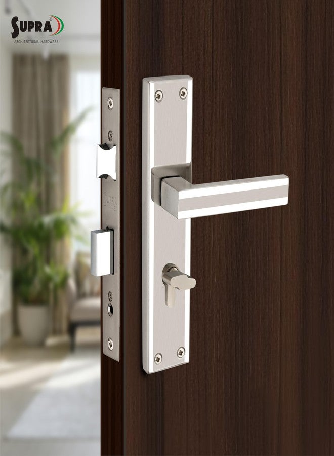 SUPRA Ultra Strong Two-Tone Stainless Steel Mortise Door Lock Set | One Side Key One Side Knob | Brass Cylinder, Weatherproof, Easy Fit | Modern Handle Design for Main & Interior Doors - Image 2