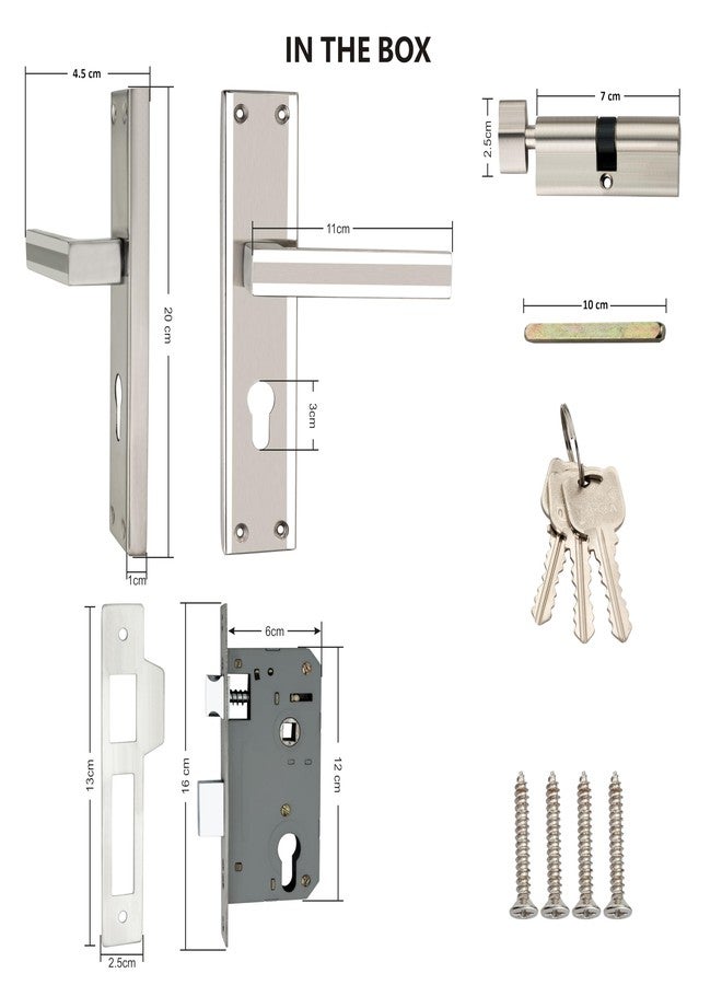 SUPRA Ultra Strong Two-Tone Stainless Steel Mortise Door Lock Set | One Side Key One Side Knob | Brass Cylinder, Weatherproof, Easy Fit | Modern Handle Design for Main & Interior Doors - Image 4