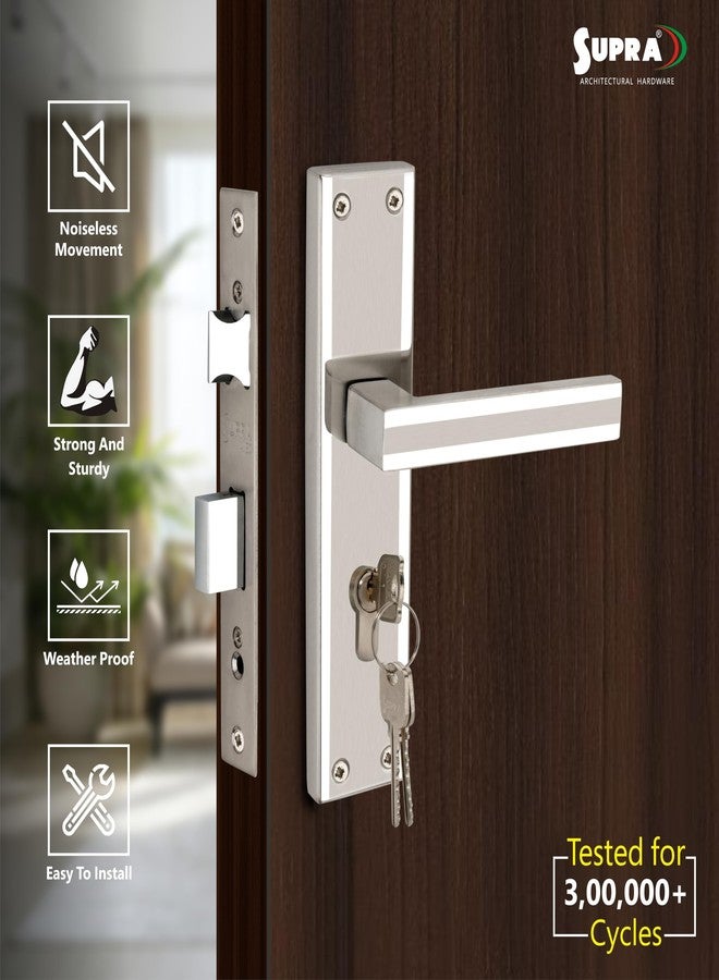 SUPRA Ultra Strong Two-Tone Stainless Steel Mortise Door Lock Set | One Side Key One Side Knob | Brass Cylinder, Weatherproof, Easy Fit | Modern Handle Design for Main & Interior Doors - Image 3