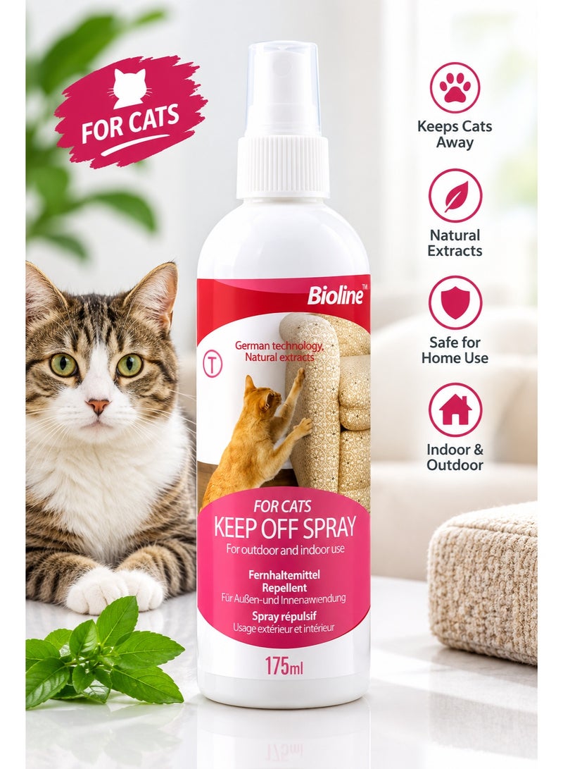Bioline Cat Keep Off Spray Repellent - Indoor & Outdoor, 175ml