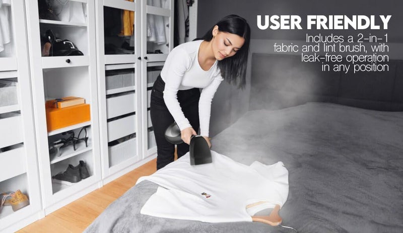 MAGIC PRO Garment Steamer, 1500W Travel Steamer with 300ml Detachable Water Tank, Fast 30s Heat-Up, Auto-Off, Handheld Steamer for Wrinkle Removal on Clothes, Garments, and Fabrics Black - Image 4