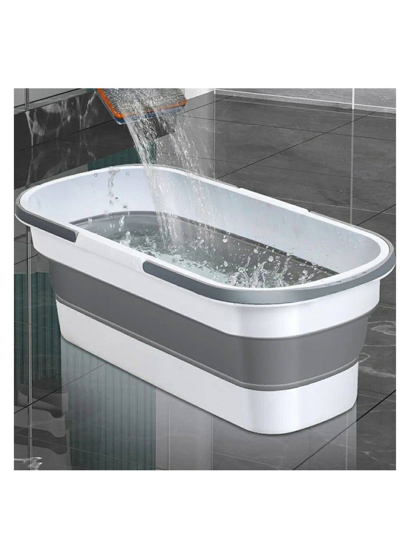 Bathtub set - basket - silicone bucket - Elegant white x gray color - and comes with 2 carrying straps AW - Image 2