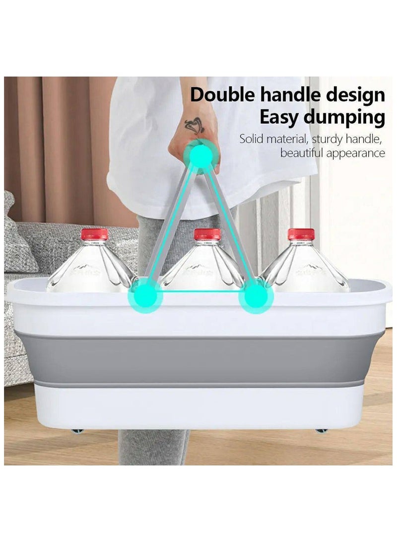 Bathtub set - basket - silicone bucket - Elegant white x gray color - and comes with 2 carrying straps AW - Image 4