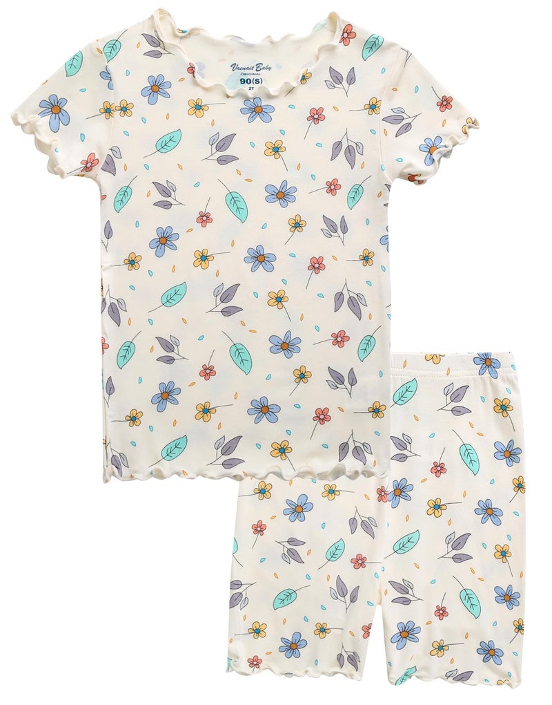 VAENAIT BABY Toddler Infant Kids Toddler Sleepwear Pajamas 2pcs Set Shirring Summer Breeze XL - Image 1