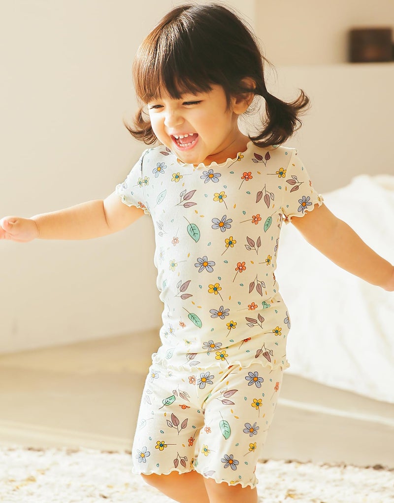 VAENAIT BABY Toddler Infant Kids Toddler Sleepwear Pajamas 2pcs Set Shirring Summer Breeze XL - Image 4