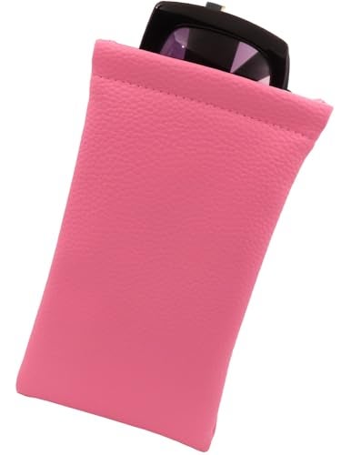 MyEyeglassCase Women Animal Print Soft Sunglasses Case | XL Eyeglass Case w/cloth & pouch - Large Glasses Pouch Holder for multipurpose Travel accessories (CT8 Pink) - Image 1