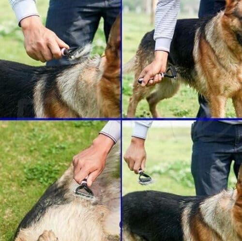 Zerolex (1Pcs) Professional Pet Grooming Undercoat Rake Comb Dematting Tool, 2 Sided Professional Dematting Comb Grooming Undercoat Rake, Effective Removing Knots for Cats, Dogs. - Image 4