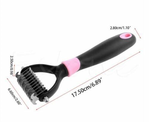 Zerolex (1Pcs) Professional Pet Grooming Undercoat Rake Comb Dematting Tool, 2 Sided Professional Dematting Comb Grooming Undercoat Rake, Effective Removing Knots for Cats, Dogs. - Image 2