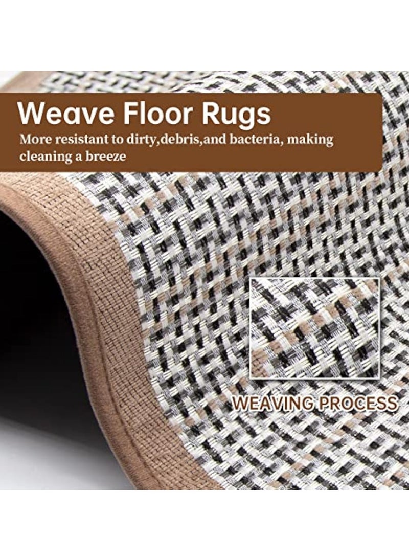 Arabest 2PC Kitchen Rugs Non-Skid Washable Farmhouse Standing Mat Absorbent Runner Rugs for Floor in Front of Sink,Hallway, Laundry Room，17.3"x 47"+17.3"x 29"(Light Brown) - Image 3