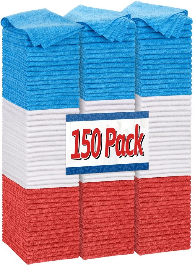 FIXSMITH Shop Towels, Pack of 150, Microfiber Cleaning Cloth Bulk, Microfiber Towels for Cars, Lint Free, Scratch-Free Microfiber Towels, Cleaning Rags for Housekeeping, 11.5 x 11.5 inch - Image 1