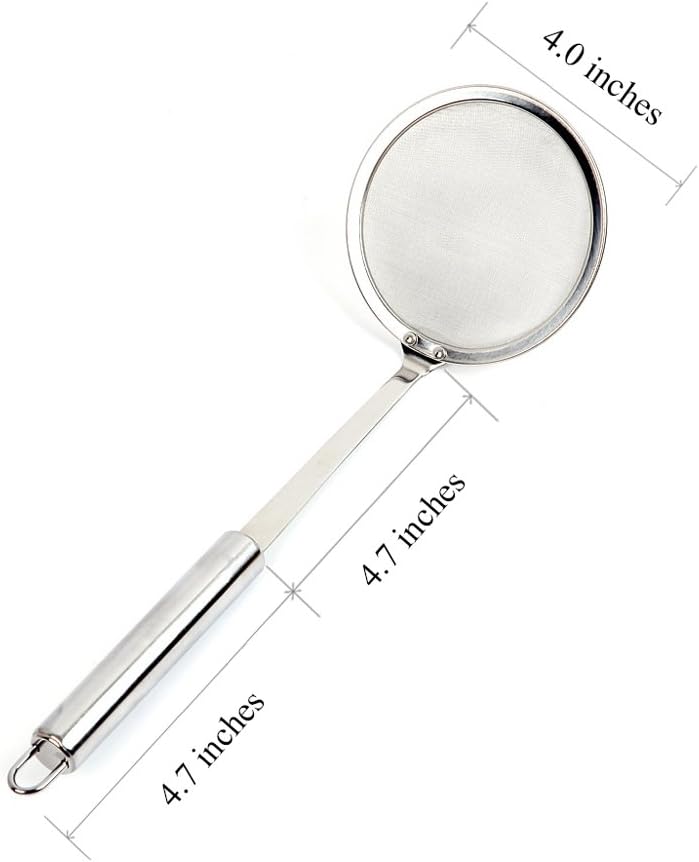 TEMCHY Hot Pot Fat Skimmer Spoon - Stainless Steel Fine Mesh Strainer for Skimming Grease and Foam - Image 3