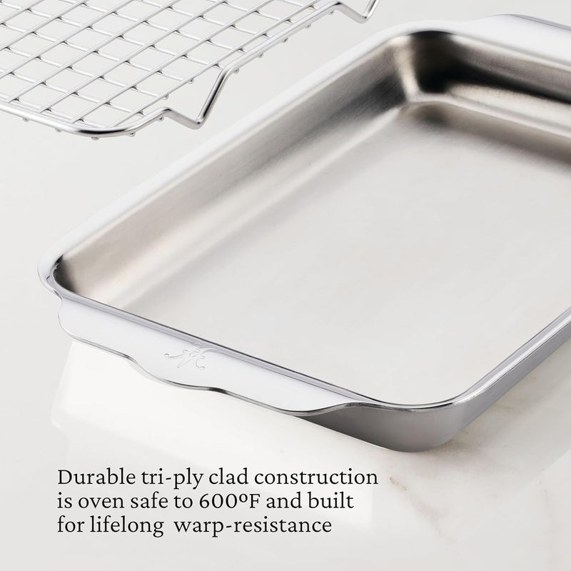 Hestan OvenBond Provisions - Tri-Ply Stainless Steel 2-Piece Mini-Eighth Sheet Pan & Rack Set (6 x 9") - Image 5