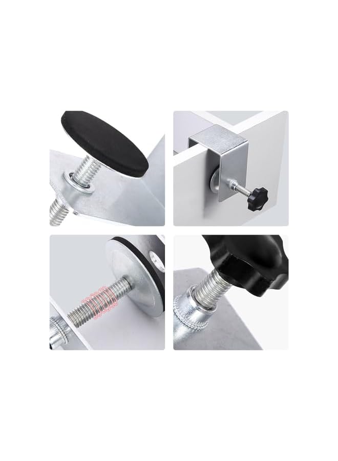 promass Drawer Fixing Clip 4 Pcs, C-Clamp, Stainless Steel Stable Furniture Woodworking Jig, Easy to Use & Adjust Jig Cabinet Tool Furniture Steel Drawer Front Installation Clamp(Silver) - Image 3