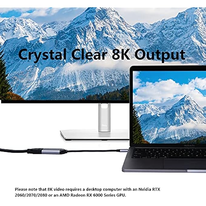 HYPER DRIVE USB C TO 8K 60HZ / 4K 144HZ HDMI HDR VIDEO ADAPTER, TYPE C TO HDMI CONVERTER WITH HIGH REFRESH RATE FOR LAPTOP , DEVICES WITH USB C PORT - Image 2