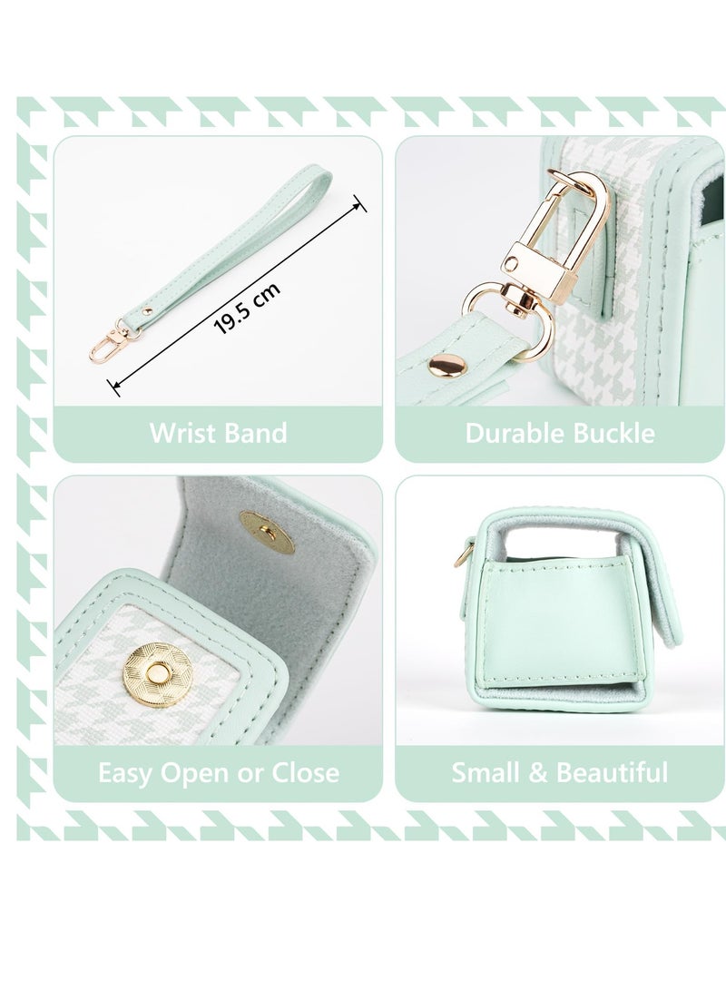 حقيبة حمل لكاميرا Instax PAL، غطاء واقٍ من الجلد الصناعي بلون أخضر منقوش صغير الحجم مع حبل وسوار معصم، منظم تخزين محمول لكاميرا Fujifilm Instax PAL - Image 5